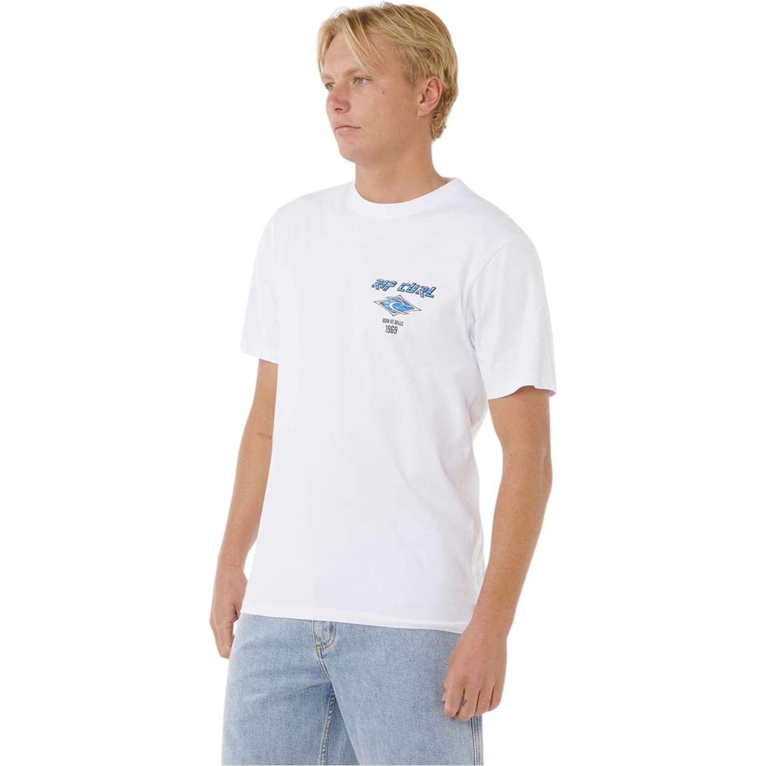2026 Rip Curl Mens Fade Out Icon Tee 0CAMTE - White